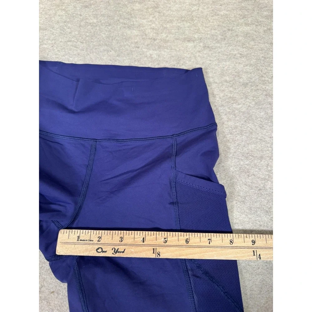 Lululemon Leggings‎ Womens 4 Blue Capri High Rise Mesh Pockets Running Yoga